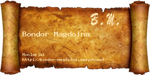 Bondor Magdolna névjegykártya
