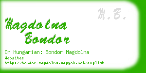 magdolna bondor business card